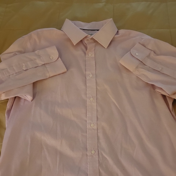 Jos. A Banks Tailored Fit Long Sleeve Shirt 16 1/2 x 35 Pale Pink - Picture 3 of 10